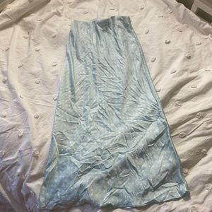 Francesca’s blue and white dot maxi skirt